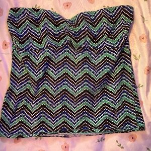 Rue 21 strapless green shirt XL